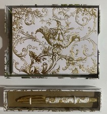 Anna Griffin, "Botanical Foil Swirl", Boxed Set of 12 Folded Notecards  Pen