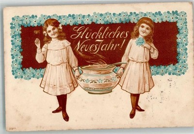 10732043 - Twins Garland with Forget-Me-Not Punch New Year