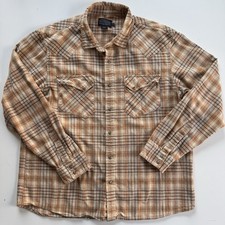 Pendleton Wyatt Western Snap Shirt XL Plaid Cotton Flannel Yoke
