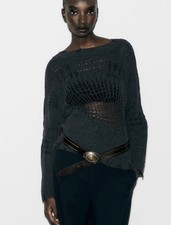 NWT ZARA RIPPED OPEN-KNIT SWEATER - REF. 6771...