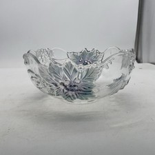 Mikasa Holiday Bloom Poinsettia Crystal Serving Bowl SA051/258 Christmas 8.5”