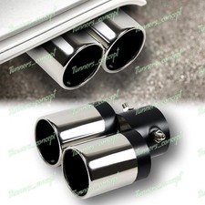 1pcs New Auto Dual Exhaust Pipe Tailpipe Stainless Steel Tail Muffler Tip Throat