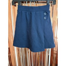 Cat Jack Navy Blue School Uniform Skort Side Button Accent Girls Youth 7/8 M