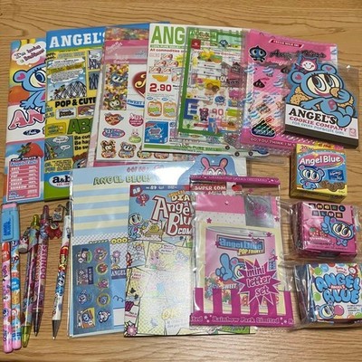 Used Angel Blue Stationery Set Letter Memo Notebook Heisei Retro Nakamura-kun