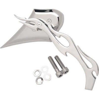 Drag Specialties Spike Mirror w/ Flame Stem | Custom Cruiser Chopper Style