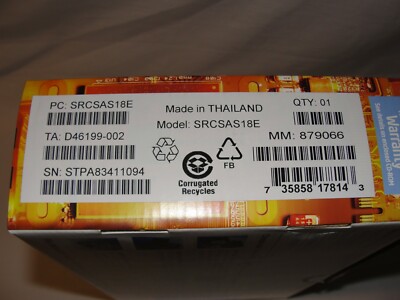 Intel SRCSAS18E PCI ExpressX8  RAID Controller