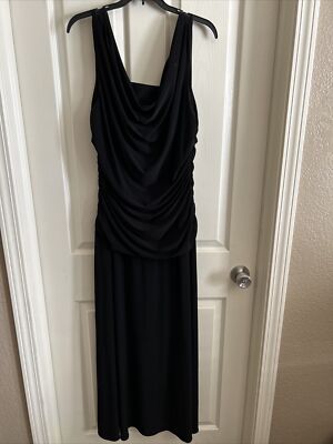 Dressbarn Collections Plus Size 16 BLACK MAXI DRESS/ LONG Stretch GOWN  Evening
