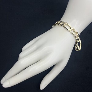 Authentic Italian Men's Large Chunky Masculine Gold Plated Sterling Silver Figaro Bracelet