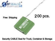 Steel Cable Lock Metal Security Seal  200 pcs. Green - 2.4 mm Numbered & Barcode