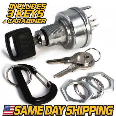 Ignition Switch Fits John Deere 1200 1200A 800 V40 Aerators w/3 Keys