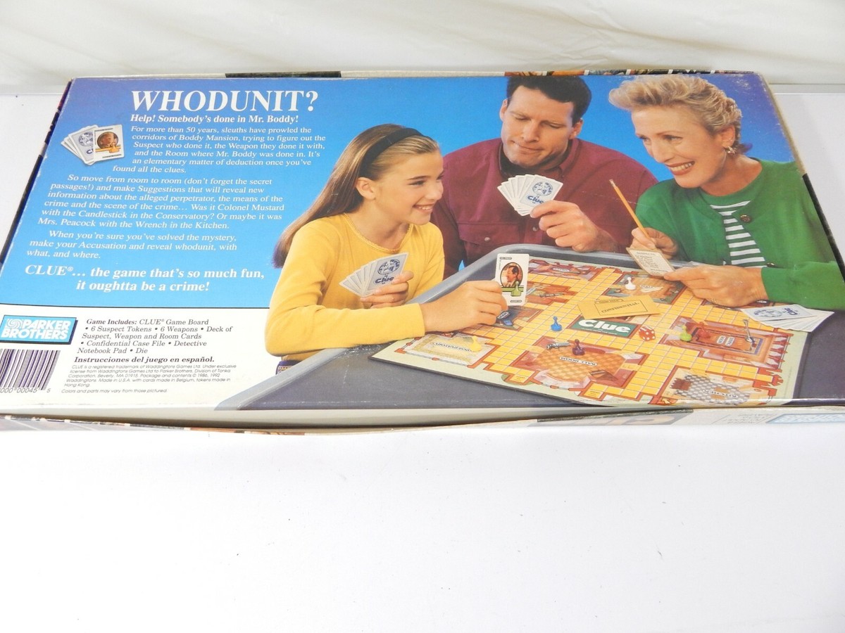 Jeu Cluedo Vintage Parker Brothers – 100% Complet – Fabriqué Aux USA