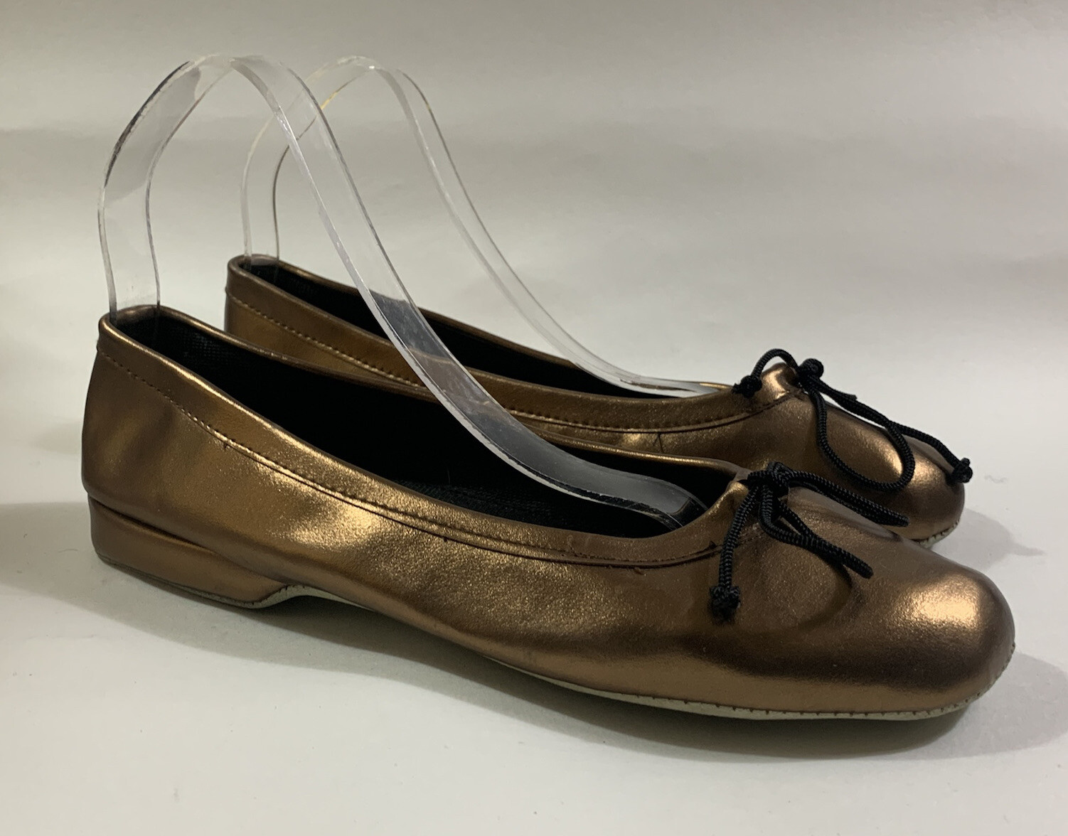 PANTOFOLA D’ORO The Slipper Shop Piastrelle Dolly Ballet Burro Oro Antico Morbido Pelle UK 7 EU 40