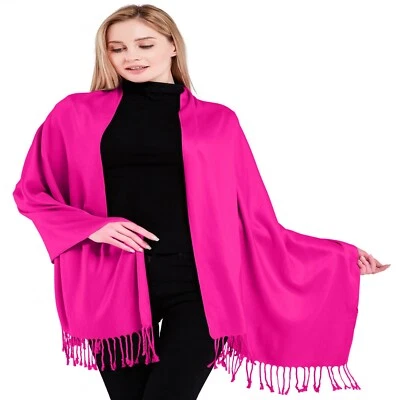 CJ Apparel hellrosa einfarbiges Design Schal Sekundenschal Halstuch Pashmina