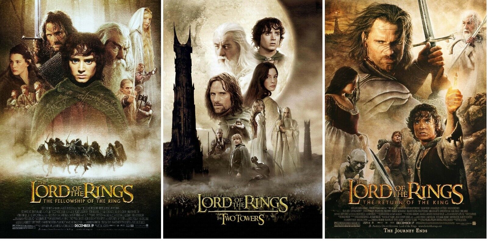 The Lord of The Rings Trilogy Movie Poster Collection