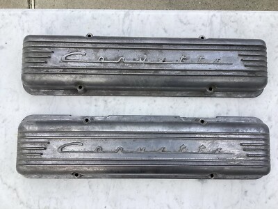 Corvette Factory GM 7 Finned Aluminum Valve Covers | eBay