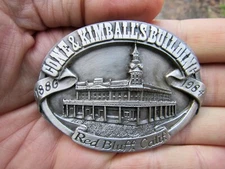 Vtg CONE & KIMBALL's Belt Buckle 1986 Red Bluff California Clock Tower RARE VG+