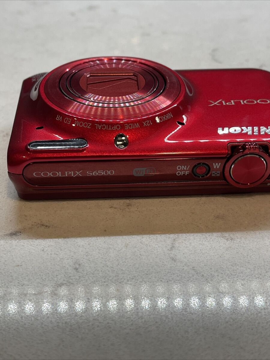 NIKON Coolpix S6500 Bundle 16MP 12X Zoom Shiny RED - FULLY NIKON Coolpix S6500 Bundle 16MP 12X Zoom Shiny RED - FULLY