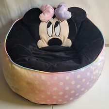 Disney Minnie Mouse Pod Torba na fasolę Krzesło Dzieci Rozmiar 24" Średnica Zapinana na zamek błyskawiczny RZADKI PRZEDMIOT