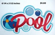 POOL TITLE summer boy girl scrapbook premade paper piecing by Rhonda