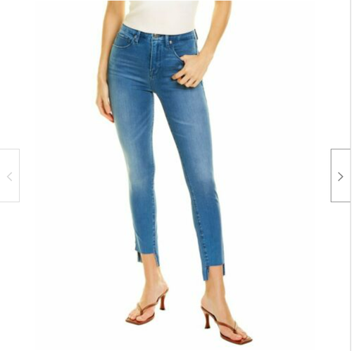 Good Waist Step Hem Blue Skinny Jeans 