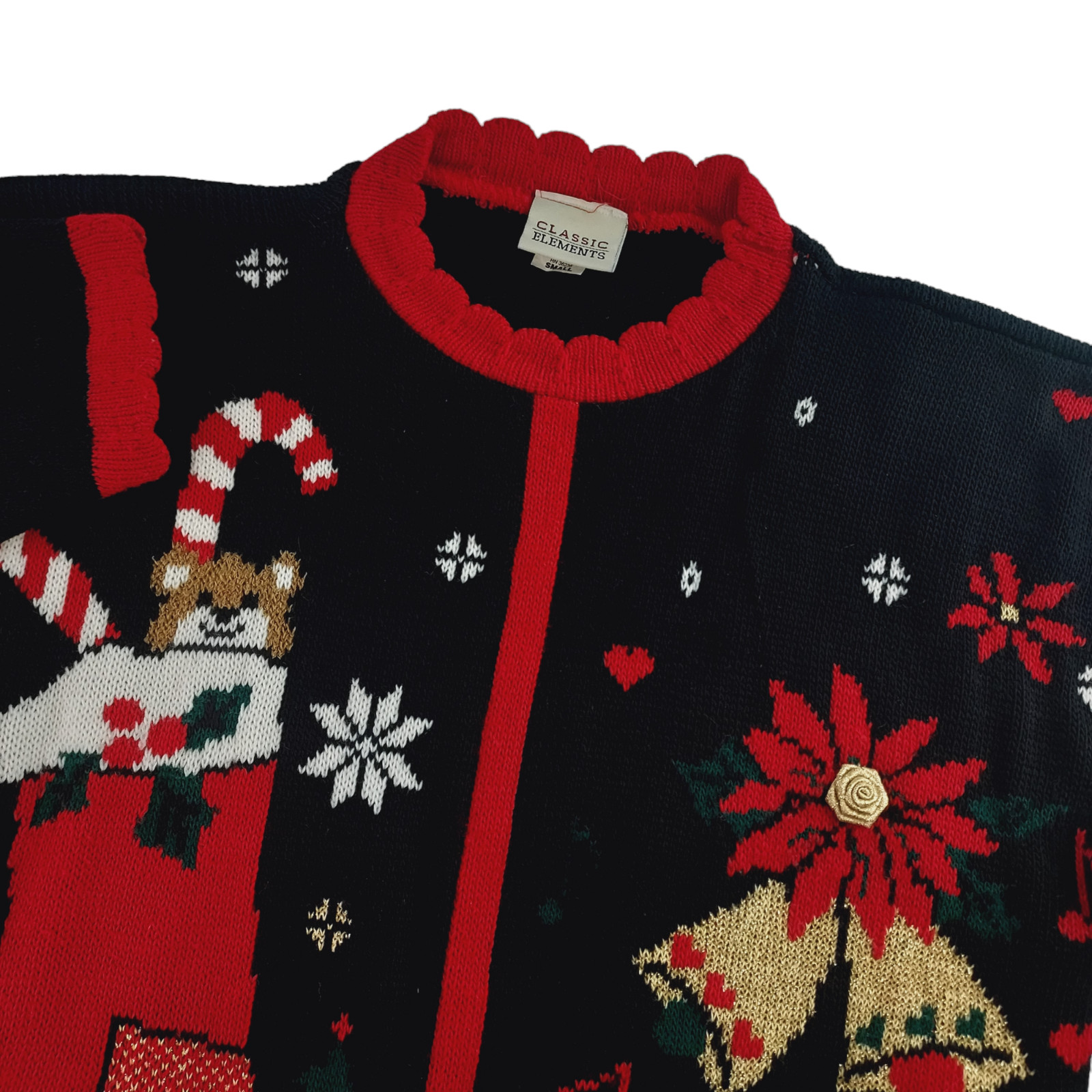 Classic Elements Womens Small Oversized Black Lon… - image 1