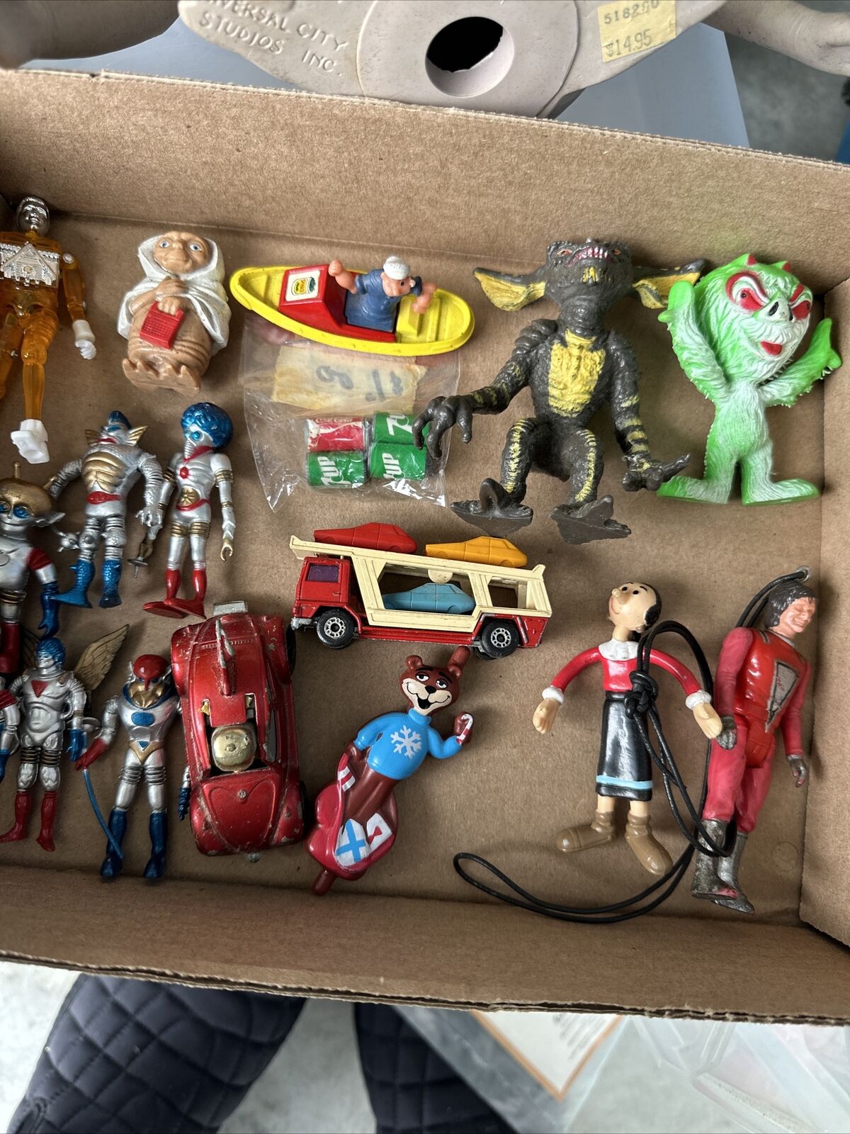 15 PC Vintage 80’s Mixed Lot Toys Mork Popeye Gremlins Micronauts ET Matchbox