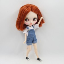 12" Factory blythe Doll Short orange hair New matte face Carved lips joints body