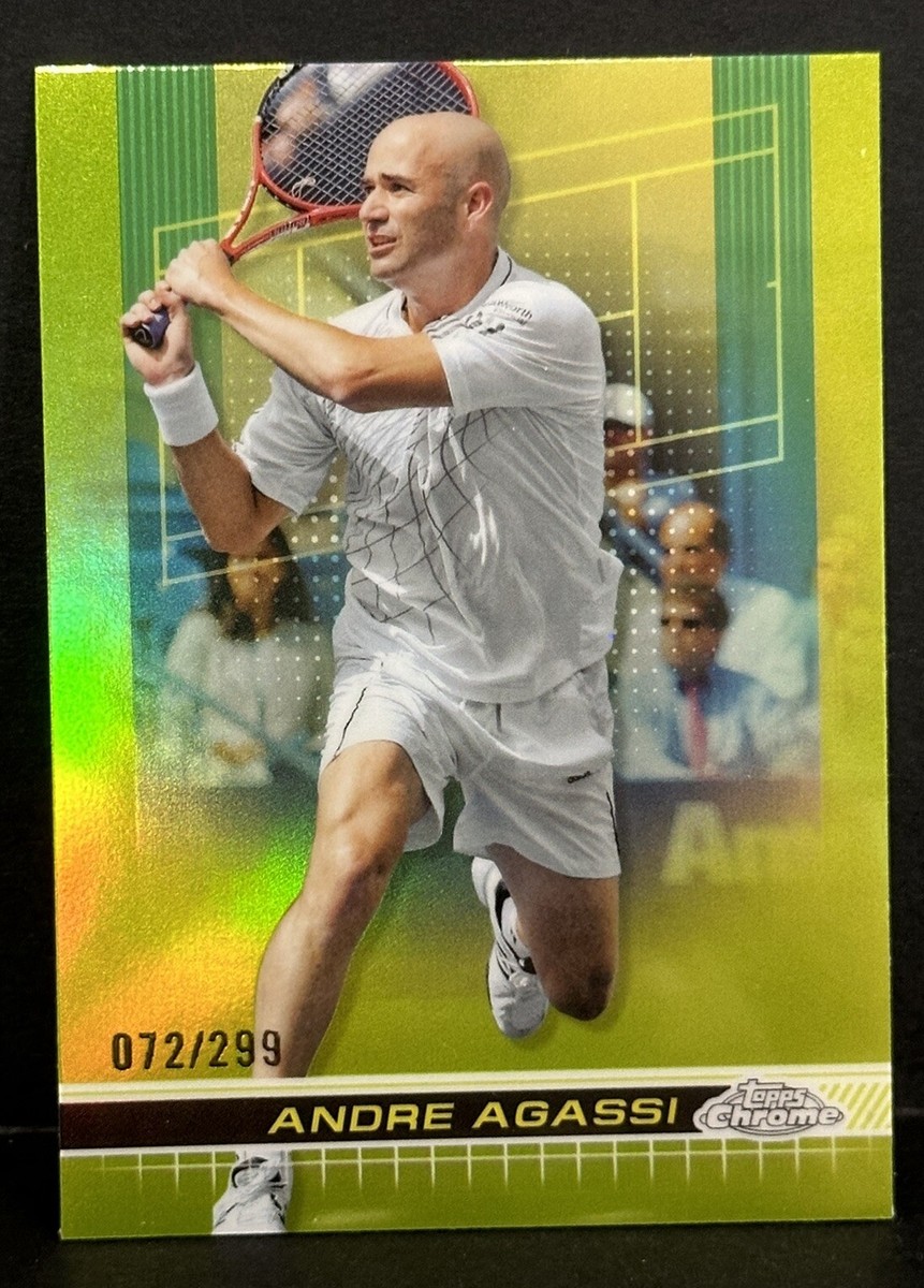 2024 Topps Chrome Tennis Legend Andre Agassi Lime Green Refractor