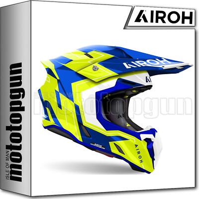 AIROH HELMET CROSS MOTORBIKE TW3D31 TWIST DIZZY BLUE YELLOW