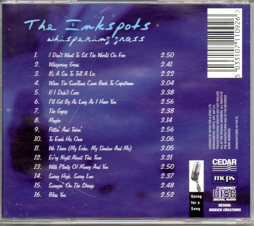 Ink Spots Whispering Grass CD 5030073055220 eBay