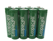 Loopacell AA Ni-CD 1000mAh 1.2V Rechargeable Batteries for Solar x 8