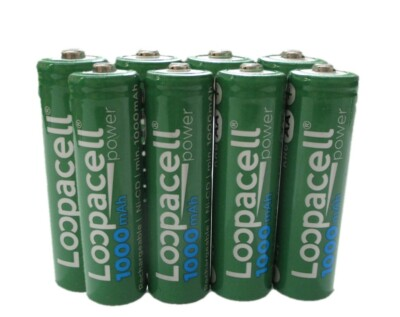 #ad Loopacell AA Ni CD 1000mAh 1.2V Rechargeable Batteries for Solar x 8 $8.25