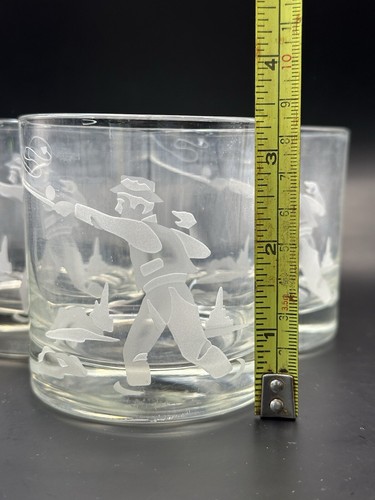 Vintage Etched Whiskey Glasses (3) Fly Fishing glass is clear, but cloudy AS IS - Picture 13 of 14