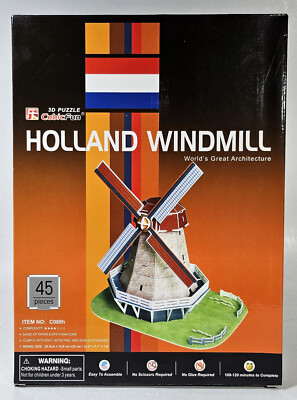 CUBICFUN 3D PUZZLE C089H HOLLAND WINDMILL 45 Pcs 10.4'' x 7.7'' x 7.9''