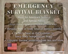 PACK OF 4 - NIP Emergency Survival Safety Thermal Protection Mylar  Blanket Wrap