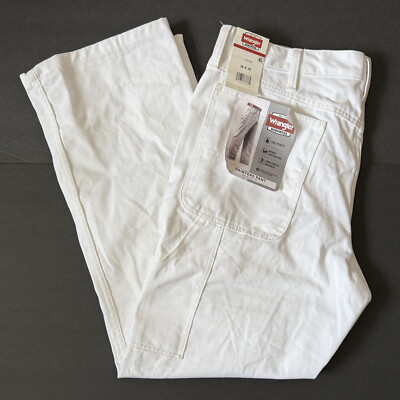 WRANGLER - Men's Relaxed Fit Workwear White Painters Pants - Size 36x30 - NEW!