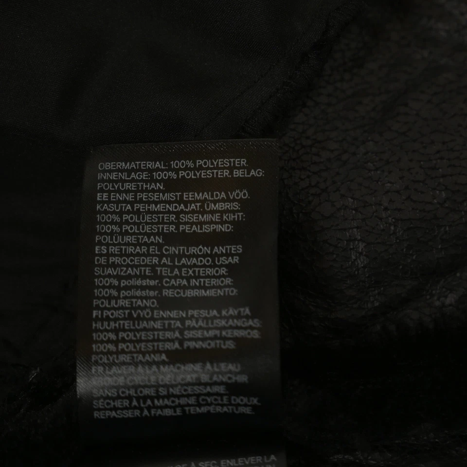 Abrigo H&M de piel marrón sintética para mujer 4 mangas largas con cuello escupitajo con cremallera y bolsillos Foto 3 de 4