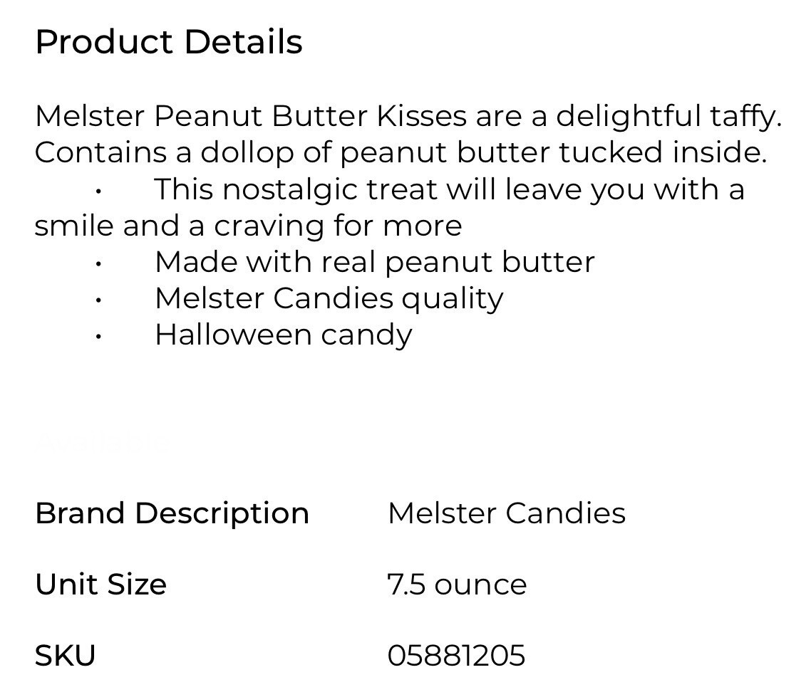 Melster Candies Peanut Butter Kisses Taffy Lot of 5 Bags! eBay