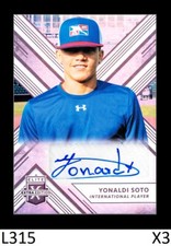 1-2018 PANINI ELITE EXTRA EDITION AUTO YONALDI SOTO TWINS QTY