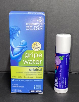 Mommys Bliss Gripe Water Dietary Supplement Liquid 4 oz & Baby Cheek Balm