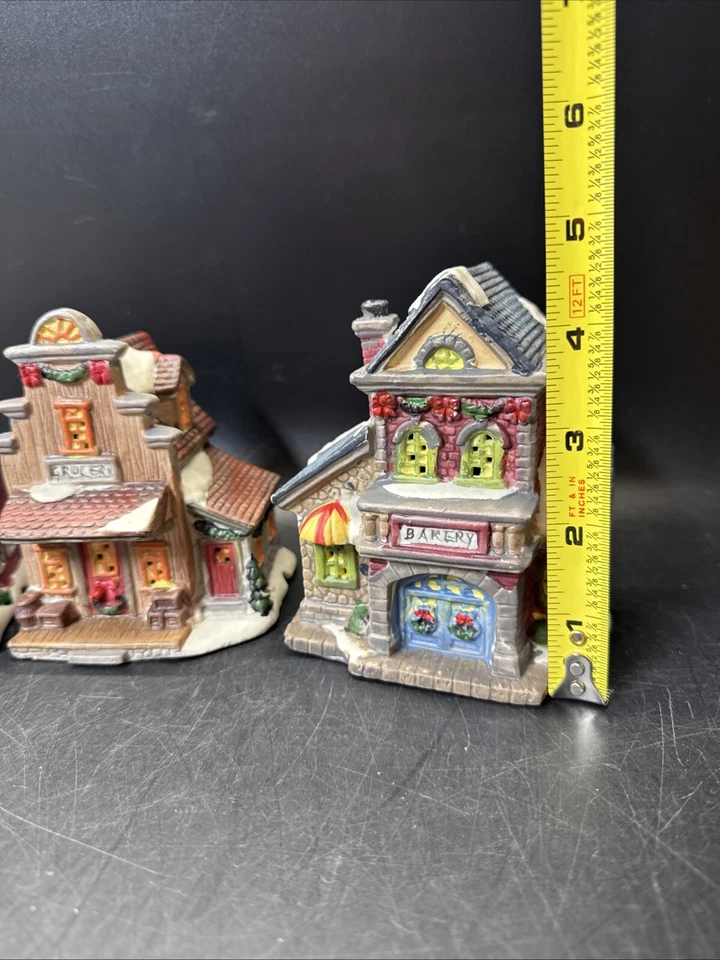 Lote de 3 *2 candelabros vintage de luz de té de cabaña de pueblo de Navidad Foto 2 de 4