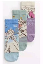 Image of New TU Disney Frozen Princess Socks (3 In Pack) Size 4-5.5 Kids Euro 37-38.5