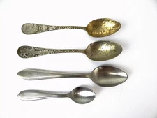 Mixed Vintage Lot Used Miniature Mini Silverplate Logans Statue Souvenir Spoons