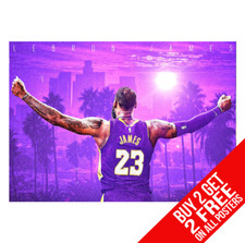 LEBRON JAMES LA LAKERS POSTER A4 A3 SIZE ART PRINT - BUY 2 GET ANY 2 FREE