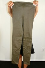 Helmut Lang Olive Stretch Fitted Leather Leggings Pants Size Small 4 6 S