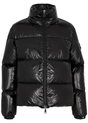 NEW, Moncler Womens Meuse quilted glossed shell jacket in Black Size 3 #DC467