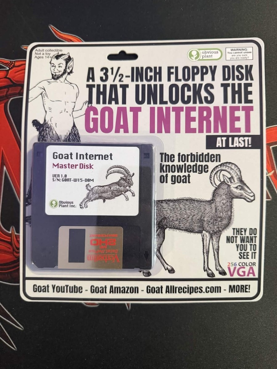 OBVIOUS PLANT GOAT INTERNET Floppy Disk Collectible Art Figure Gag
