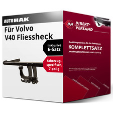 Für V40 Fliessheck 525 (Auto Hak) Anhängerkupplung abnehmbar + E-Satz 7pol neu