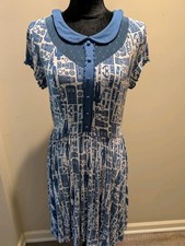 Doctor Who TARDIS Print Peter Pan Collar Dress Authentic BBC