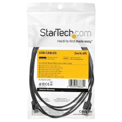 NEW StarTech 2m USB-A to USB-C Charging Cable, Fast Charge & Sync (RUSB2AC2MB)